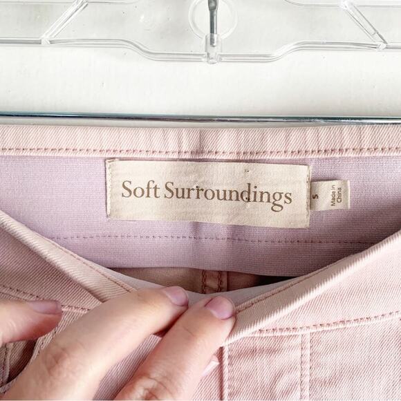 Soft Surroundings Pink Blush Pull On Raw Hem Jeggings Stretch Jeans Size Small S - Picture 2 of 16